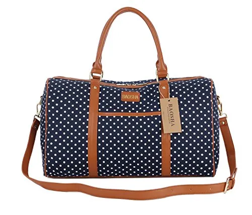 Baosha Hb-25 Cute Lady Women Canvas Travel Bag Weekender Overnight Bag Carry-On Duffel Tote Bag