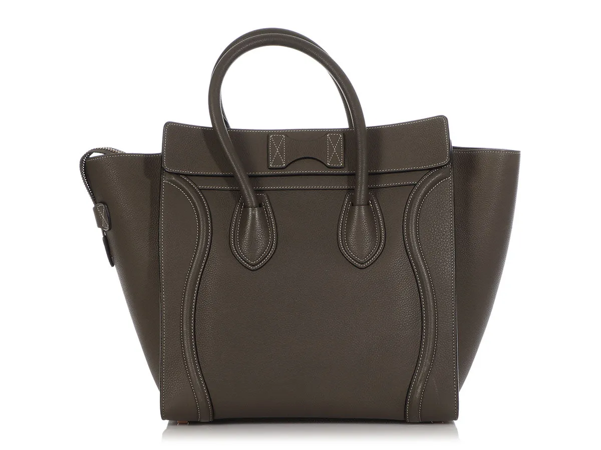 Céline Stone Baby Drummed Calfskin Mini Luggage
