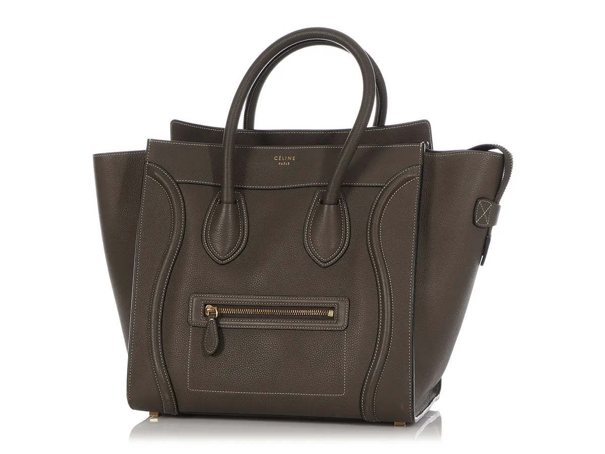 Céline Stone Baby Drummed Calfskin Mini Luggage