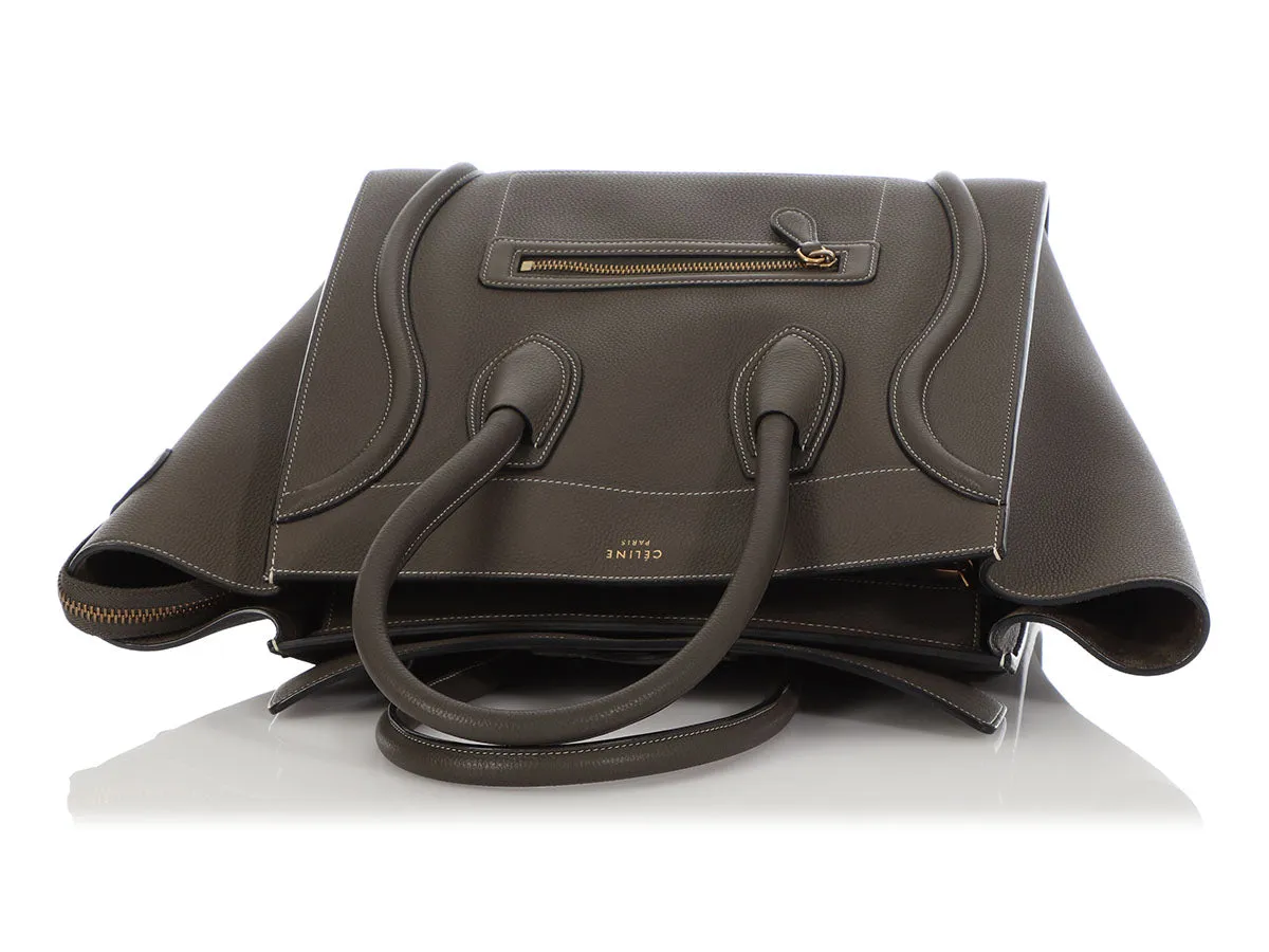 Céline Stone Baby Drummed Calfskin Mini Luggage