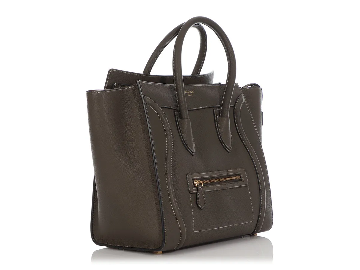 Céline Stone Baby Drummed Calfskin Mini Luggage