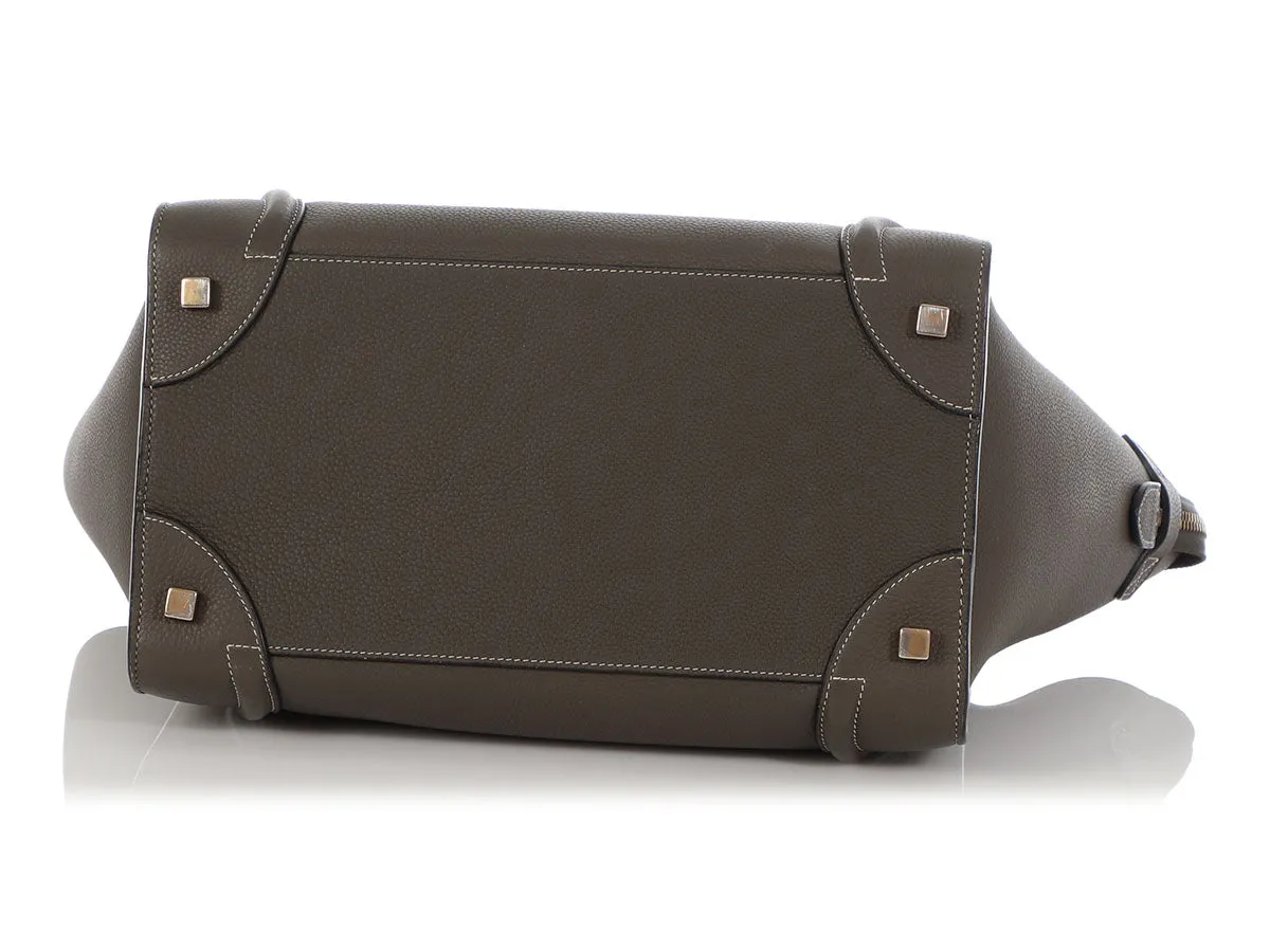 Céline Stone Baby Drummed Calfskin Mini Luggage