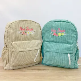 Custom Floral Embroidered Backpack
