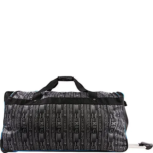 Ecko Unltd. Men's Tagger 32" Rolling Duffel Bag, Black/Blue, One Size