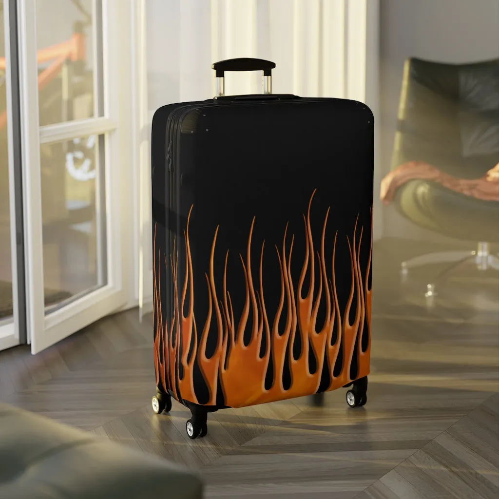 Flames on Black  - Luggage Protector and Cover 3 Sizes