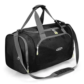 G4Free Gym Bag with Shoes Compartment Large 50L Sports Duffel Bag for Men and Women (Black)