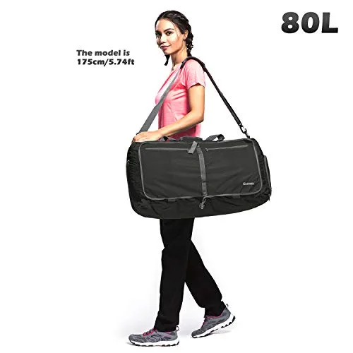Gonex 80L Packable Travel Duffle Bag, Large Lightweight Luggage Duffel (Gray)