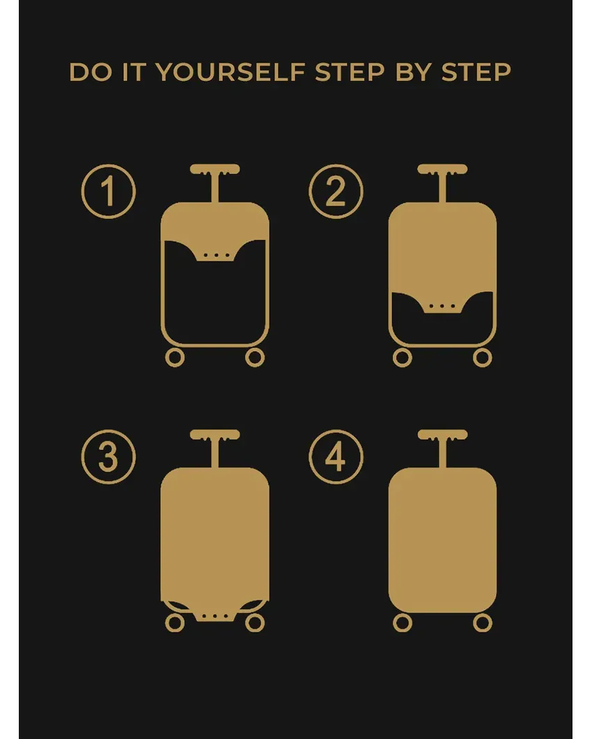 ONLY LUGGAGE COVER | Flexible Black Polyester Stretchable Printed Protective Luggage Bag Cover