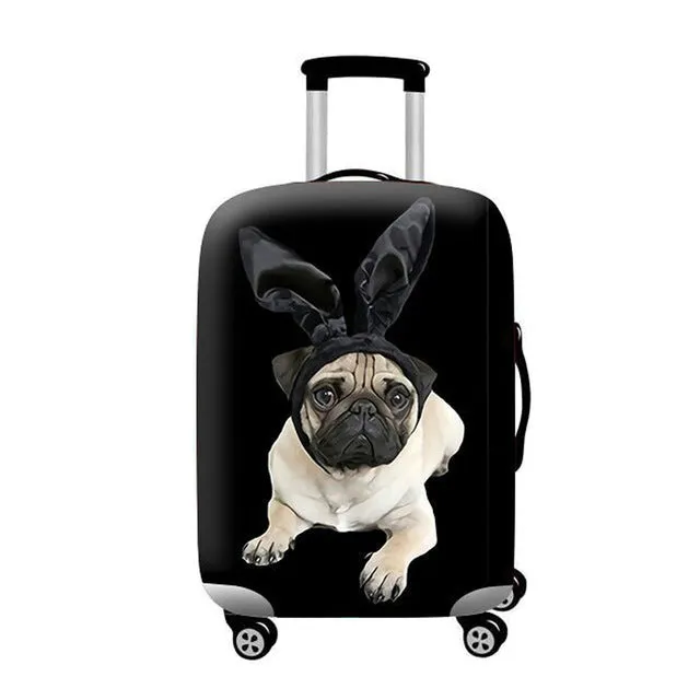 Pug Dog Bunny Ears | Standard Design | Luggage Suitcase Protective Cover