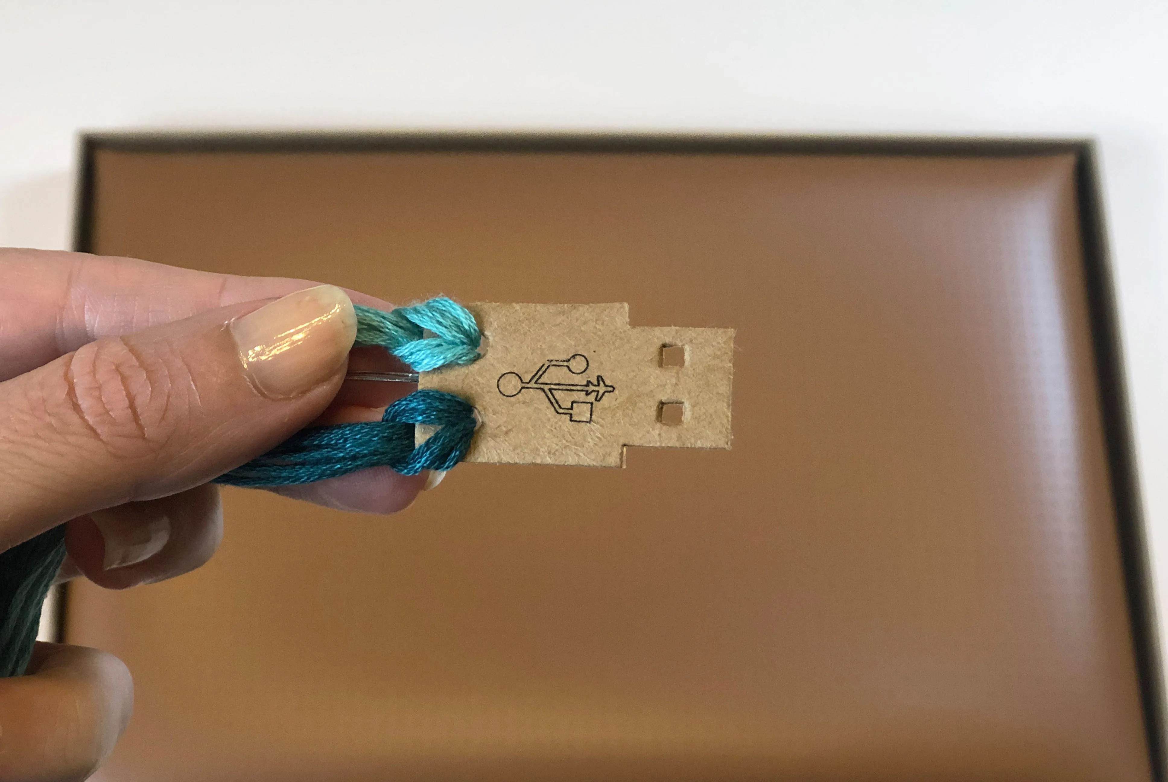 Stitch Laptop Sleeve - Brown